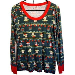 Hanna Andersson Women's M Star Wars Pajama Top Long Sleeve Mandolorian Grogu